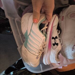 Adidas White and Teal Sneakers